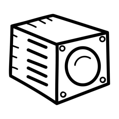 Para sayma makinesi simgesi, bankacılık tezgahı çizilmiş vektör 