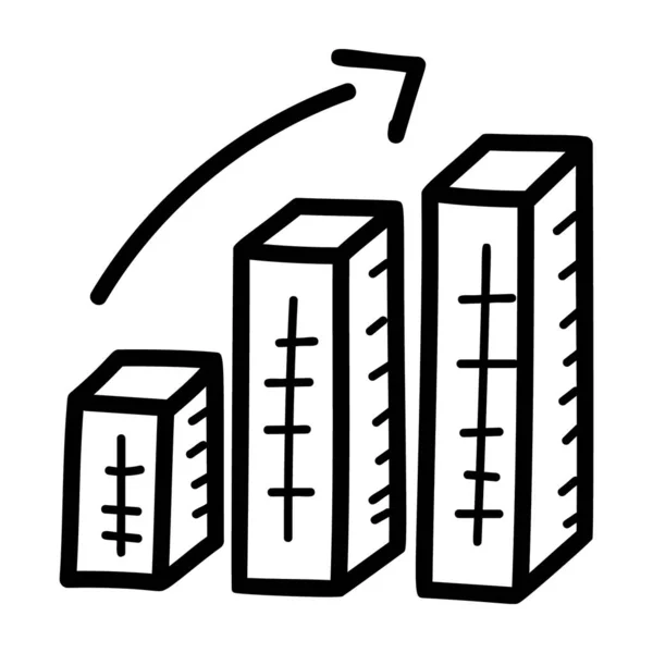 Handgetekend Staafdiagram Witte Achtergrond — Stockvector