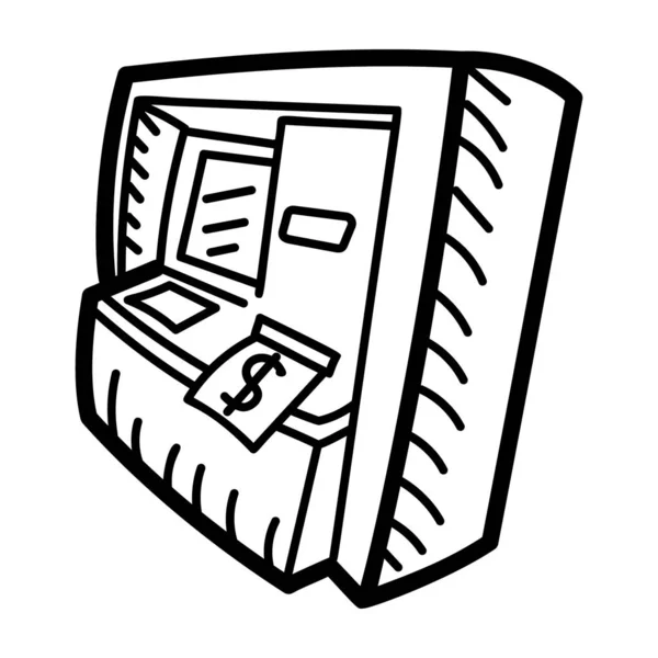 Caixa Multibanco Com Interface Moderna Moderna Moderna Vetor Desenhado Mão — Vetor de Stock