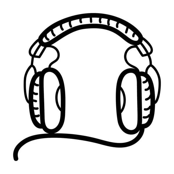 Icono Auriculares Diseño Dibujo — Vector de stock