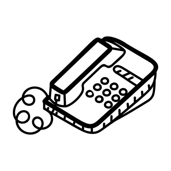 Ένα Vintage Τηλέφωνο Σταθερό Διάνυσμα Συσκευή Επικοινωνίας — Διανυσματικό Αρχείο