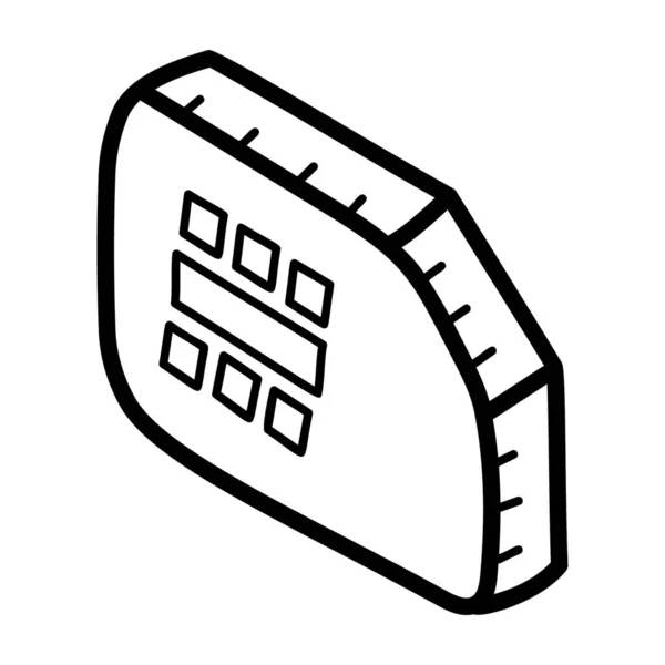 Sim Card Object Hand Getrokken Pictogram Communicatie Medium Micro Kaart — Stockvector