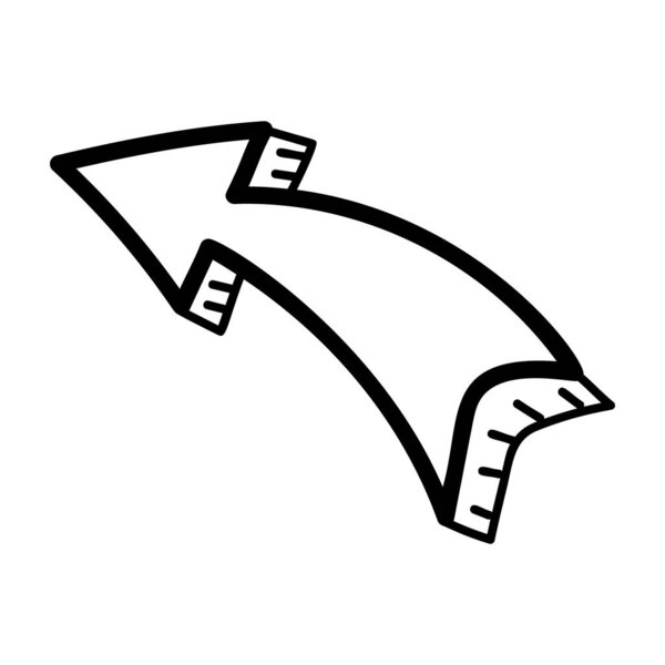 Direction arrow, road direction icon, hand drawn vector design 