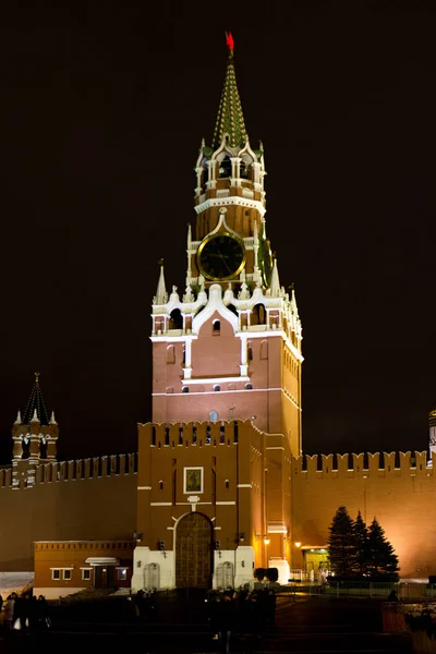 Vista Nocturna Plaza Roja Invierno Moscú Rusia — Foto de Stock