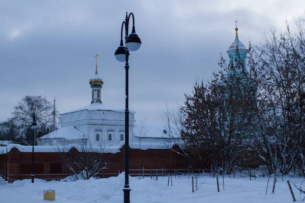 Vyatka Kadın Preobrazenskiy Manastır Kış Manzarası Dış — Stok fotoğraf