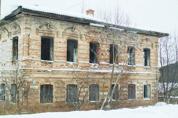 Old Brick Destroyed Houses — Stock Photo, Image