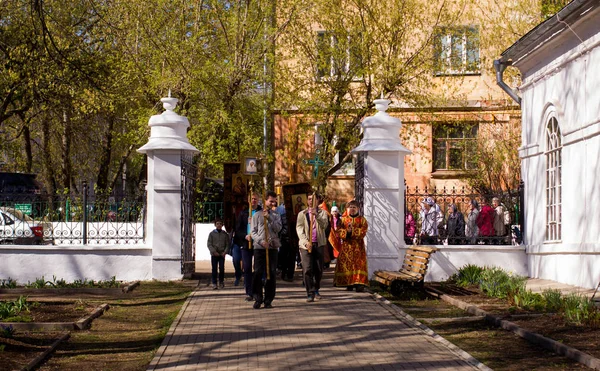 Russia Kirov May 2016 Orthodox Easter Procession Church — Stock Photo, Image