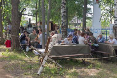 Bogoyavlenie köyü, Nizhny Novgorod bölgesi - 22 Haziran 2019. Köy şenlesi.
