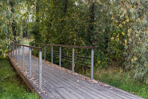 Drewniany Most Jesiennym Parku — Zdjęcie stockowe