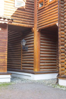 Rus Çarı Alexei Mikhailovich Romanov 'un Ahşap Sarayı Sonbaharda Güneşli bir günde Müze Parkı' nda Kolomenskoye rezervi