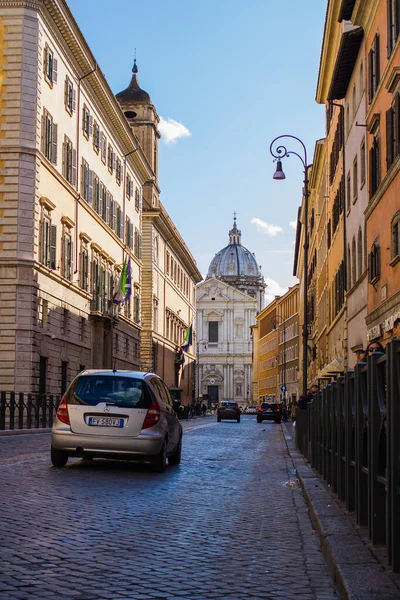Rom 2019 Över Kyrkan Sant Agnese Agone Från Stadens Gata — Stockfoto