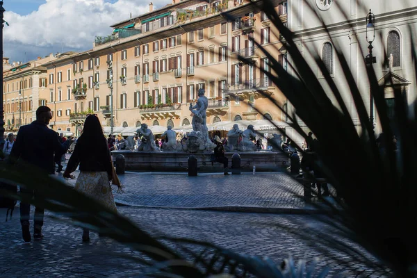 Řím 2019 Výhled Navonské Náměstí Piazza Navona Poledne — Stock fotografie