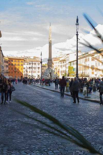 Řím 2019 Výhled Navonské Náměstí Piazza Navona Poledne — Stock fotografie