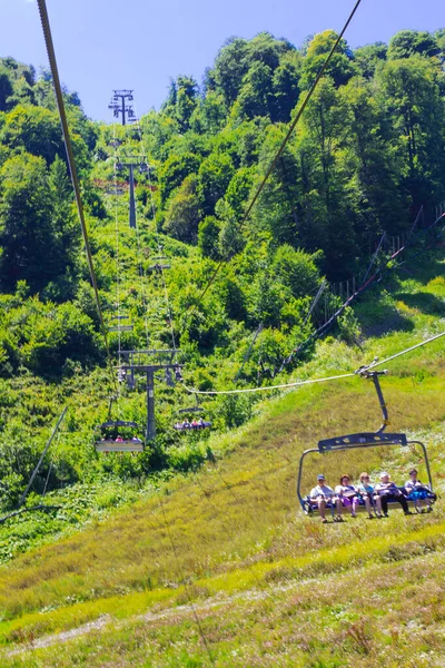 Sochi Russia July 2020 Ropeway 캅카스 산맥의 Ropeway Rosa Khutor — 스톡 사진