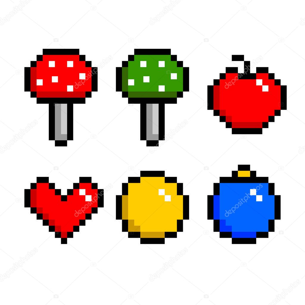 pixel vector game icons 