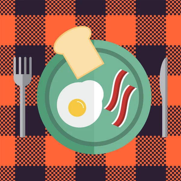 Kahvaltı yumurta ile pastırma vektör