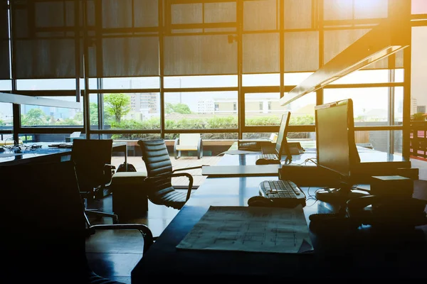 Bild Arbetsplatsen Modern Office Interiör — Stockfoto