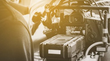 Profesyonel kamera ekipmanı arka planı