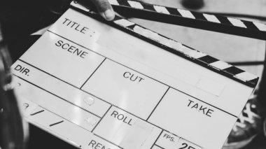 close up of film slate clipart