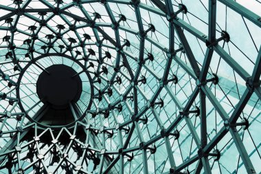 Modern cam mimari bina ayrıntılı görüntü