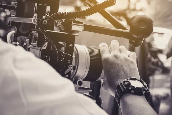 Nos Bastidores Fundo Equipe Produção Filmes — Fotografia de Stock