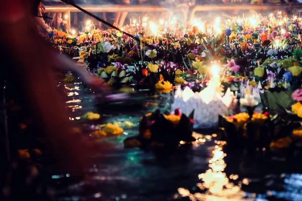 Loi Krathong Festival Loy Krathong Day Uno Dei Festival Più — Foto Stock