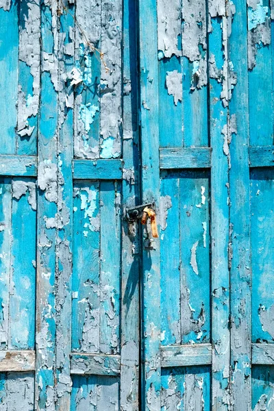 Szczegóły Starego Nicponia Niebieski Drewniane Tło Drzwi — Zdjęcie stockowe