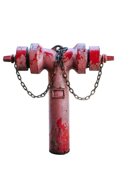 Červený Požární Hydrant Bílém Pozadí — Stock fotografie
