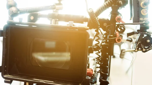 Professzionális Kamerafelszerelés Részlete Filmprodukciós Stáb — Stock Fotó
