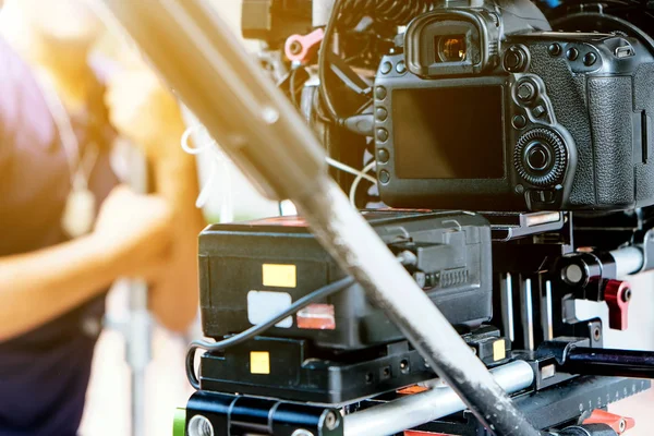 Filmowanie Profesjonalnym Tłem Kamery — Zdjęcie stockowe