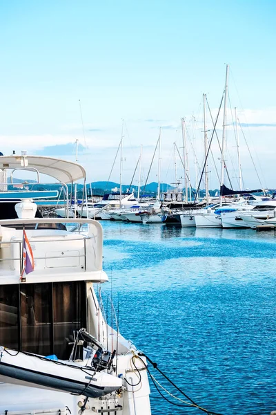 Luxury Yachts Docked Marina — Stock Photo, Image
