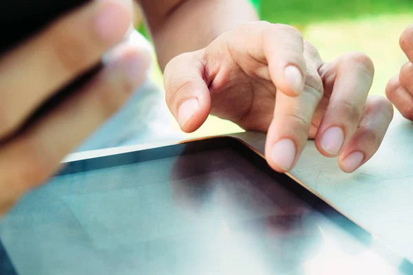 Haciendo Negocios Manera Moderna Tecnología Comunicación — Foto de Stock