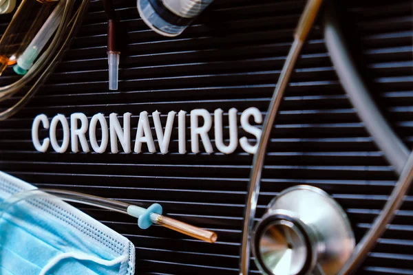 Coronavirus medical still life concept background