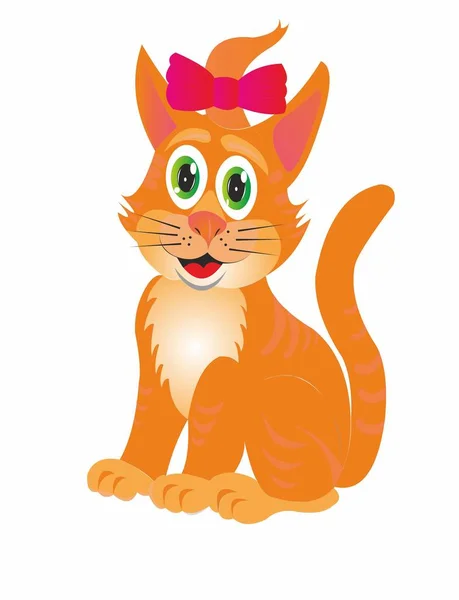 Cat red cartoon logo