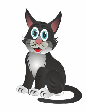 Siyah kedi komik karikatür