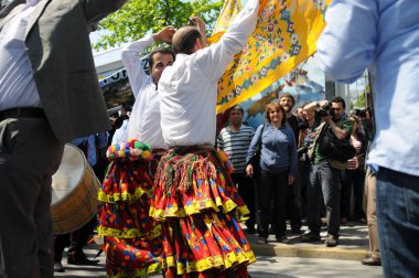25 Nisan 2010 İstanbulturkey.Protestocular hidroelektrik santrallerine karşı mücadele ediyor.