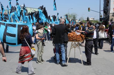 25 Nisan 2010 İstanbulturkey.Protestocular hidroelektrik santrallerine karşı mücadele ediyor.