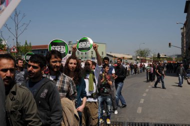 25 Nisan 2010 İstanbulturkey.Protestocular hidroelektrik santrallerine karşı mücadele ediyor.