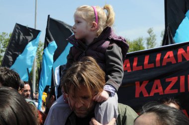 25 Nisan 2010 İstanbulturkey.Protestocular hidroelektrik santrallerine karşı mücadele ediyor.