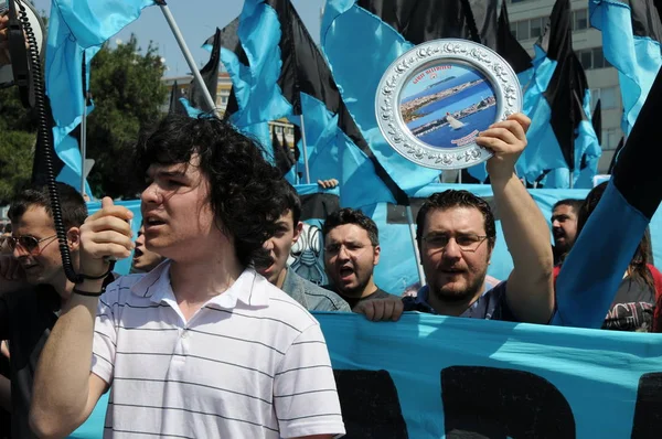 April 2010 Istanbulkanisch Die Demonstranten Kämpfen Gegen Wasserkraftwerke — Stockfoto