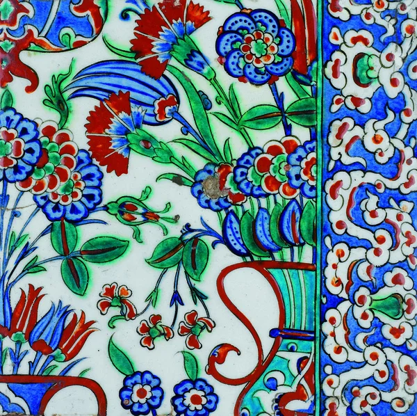 Iznik tile from ancient Ottoman era.The tiles were decorated by master artisans, so-called nakkash, that were brought from throughout the empire to Istanbul and Iznik to carry out this art