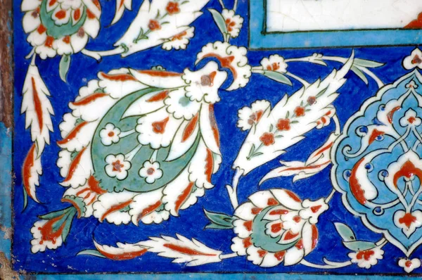 Telha Iznik Antiga Era Otomana Telhas Foram Decoradas Por Mestres — Fotografia de Stock