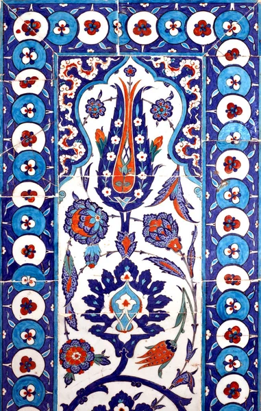 Carrelage Iznik Époque Ottomane Ancienne Les Tuiles Ont Été Décorées — Photo