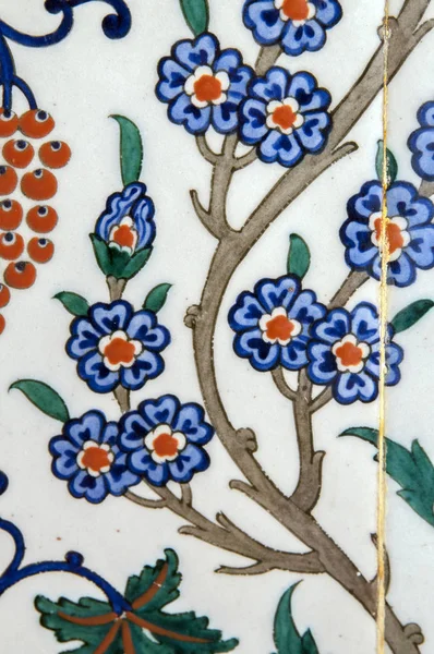 Iznik Piastrelle Epoca Ottomana Antica Piastrelle Sono State Decorate Maestri — Foto Stock