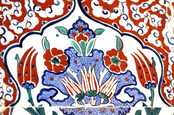 Iznik Fliese Aus Der Antiken Osmanischen Epoche Die Fliesen Wurden — Stockfoto