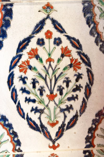 Telha Iznik Antiga Era Otomana Telhas Foram Decoradas Por Mestres — Fotografia de Stock