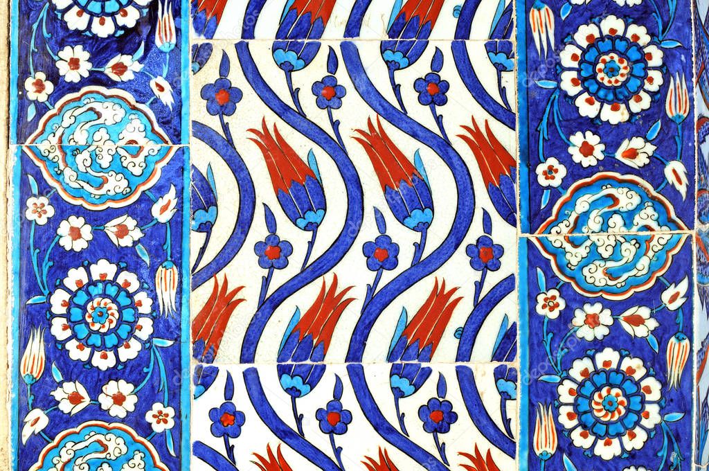 Iznik tile from ancient Ottoman era.The tiles were decorated by master artisans, so-called nakkash, that were brought from throughout the empire to Istanbul and Iznik to carry out this art