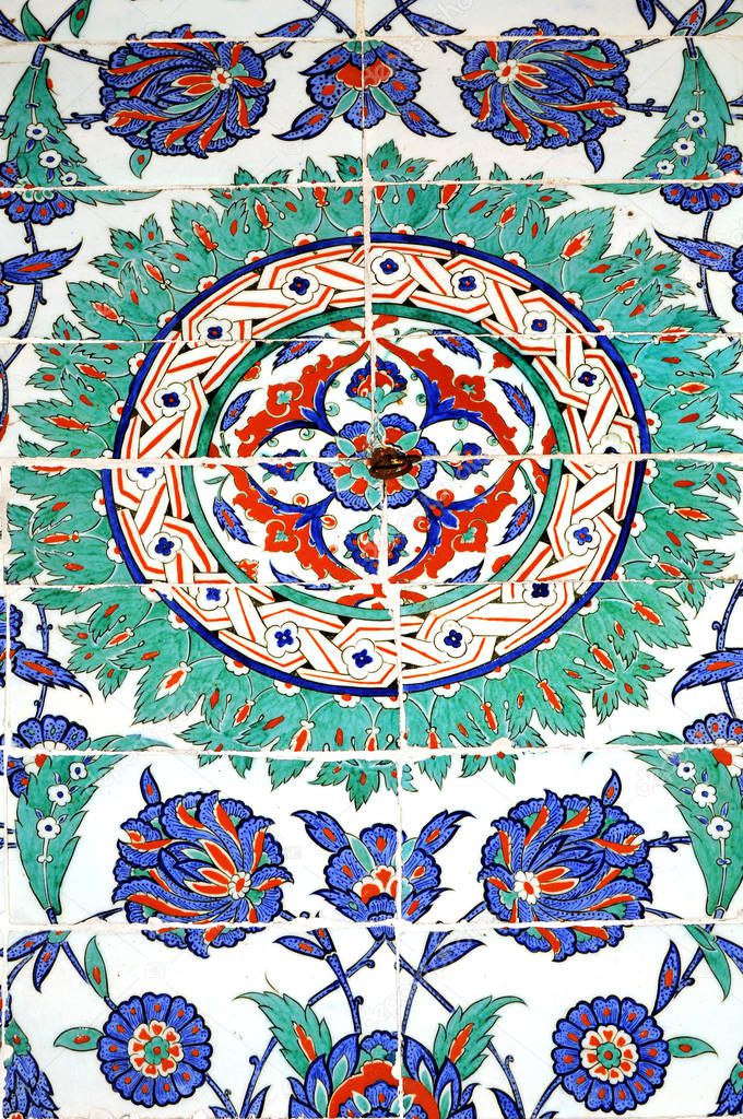 Iznik tile from ancient Ottoman era.The tiles were decorated by master artisans, so-called nakkash, that were brought from throughout the empire to Istanbul and Iznik to carry out this art