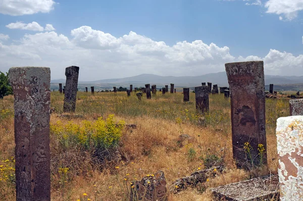 2012 Bitlis Ahlat의 표시는 그들의 디메니슨과 디자인으로 유명합니다 묘지는 셀추클루 — 스톡 사진