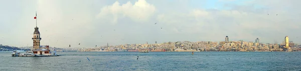 Şubat 2012 Stanbul Kışın Stanbul Boğazı Nın Panoramik Manzarası — Stok fotoğraf